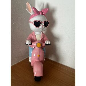 Easter Bunny on Scooter Figurine NWT